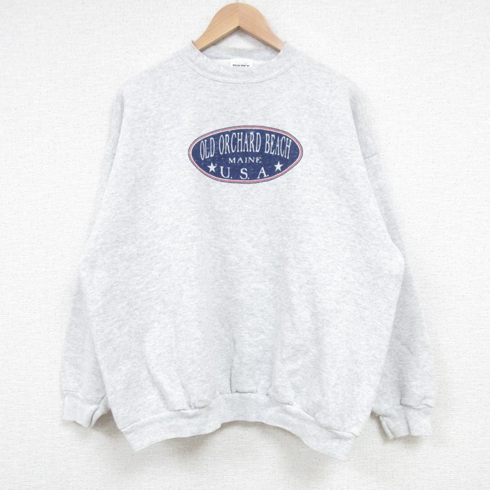 【20%OFF】XL★古着 TULTEX 長袖 スウェット メンズ 90年代 90s USAロゴ クルーネック グレー 霜降り 25mar24 中古 スエット トレーナー トップス