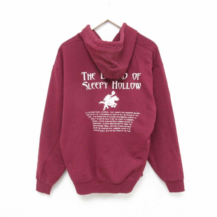 L★古着 ジャージーズ 長袖 フルジップ スウェット パーカー メンズ 00年代 00s スリーピーホロウ エンジ 25mar28 中古 スエット トレーナー トップス