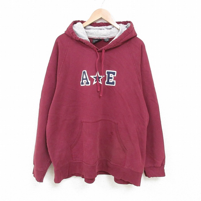 【50%OFF】アメリカンイーグル 00s ラグランパーカー バーガンディ XL | 古着