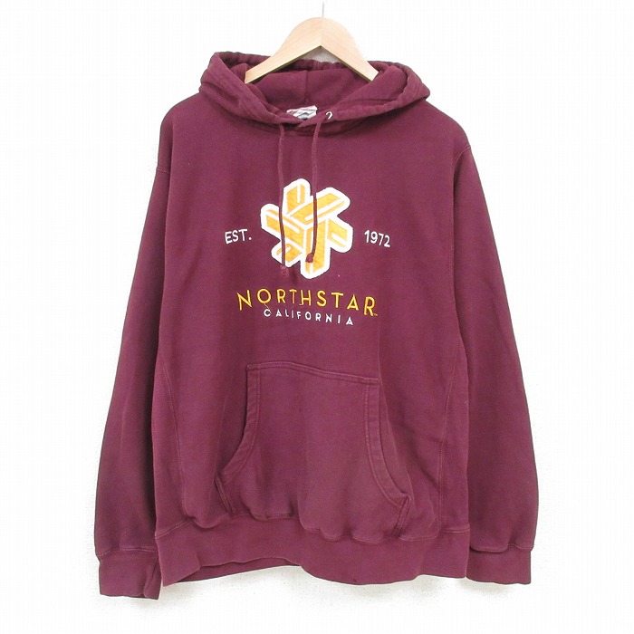 XL★古着 MVスポーツ 長袖 スウェット パーカー メンズ 00年代 00s ノーススターロフト カリフォルニア エンジ 25mar28 中古 スエット トレーナー トップス