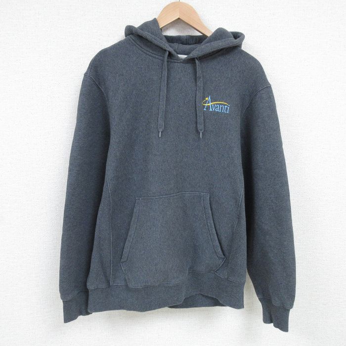 【50%OFF】L★古着 長袖 スウェット パーカー メンズ Avanti グレー 霜降り 25mar31 中古 スエット トレーナー トップス