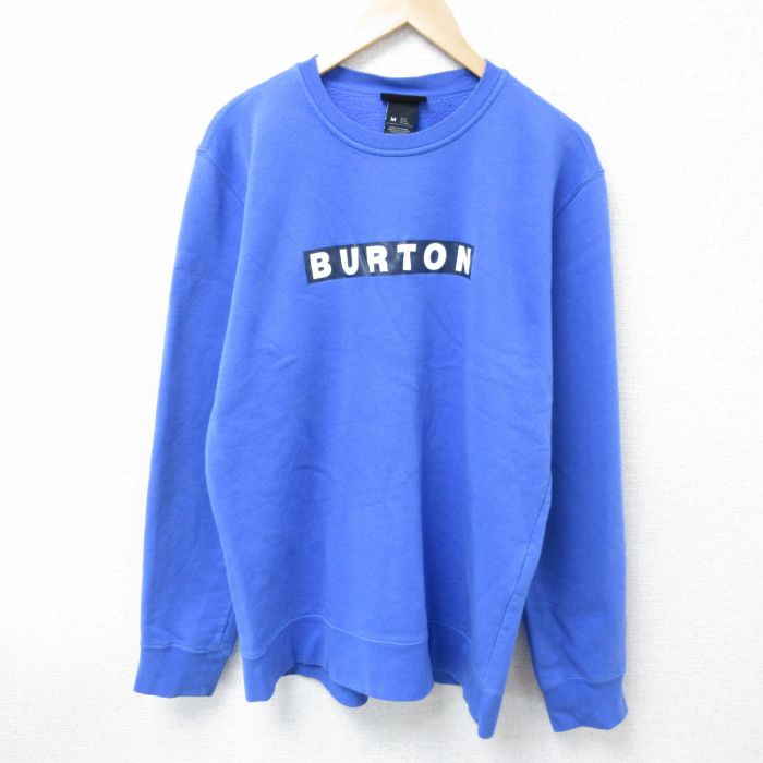 L★古着 バートン BURTON 長袖 スウェット メンズ ビッグロゴ クルーネック 青 ブルー 25apr03 中古 スエット トレーナー トップス