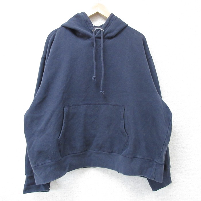【50%OFF】XL★古着 オールドネイビー 長袖 スウェット パーカー メンズ 00年代 00s 無地 大きいサイズ 紺 ネイビー 25apr04 中古 スエット トレーナー トップス