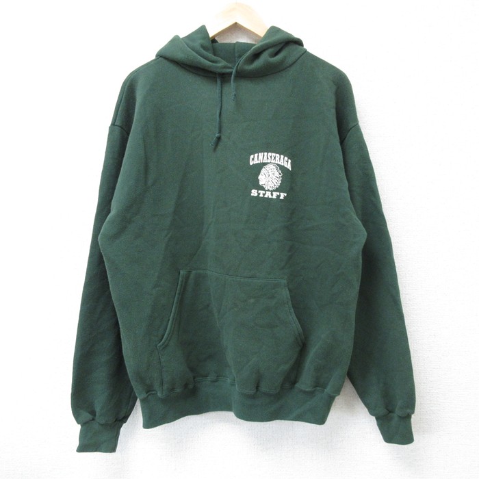 L★古着 長袖 スウェット パーカー メンズ 00年代 00s CANASERAGA 緑 グリーン 25apr04 中古 スエット トレーナー トップス