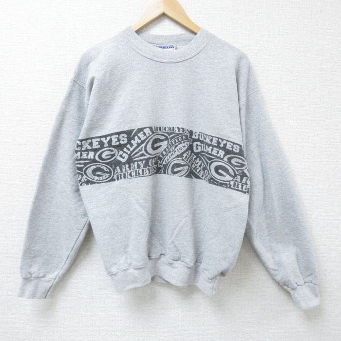 【50%OFF】M★古着 ヘインズ Hanes 長袖 スウェット メンズ 00年代 00s ARMY クルーネック グレー 霜降り 25apr05 中古 スエット トレーナー トップス
