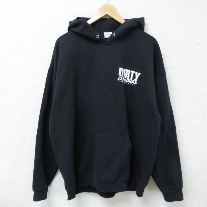 XL★古着 ジャージーズ 長袖 スウェット パーカー メンズ 00年代 00s DIRTY 大きいサイズ 黒 ブラック 25apr05 中古 スエット トレーナー トップス
