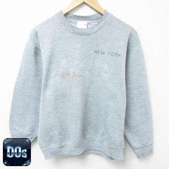 【50%OFF】ウィルソン 00s 長袖スウェット ニューヨーク グレー M | 古着