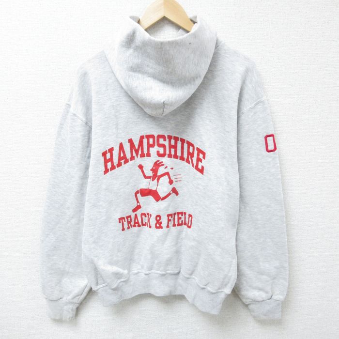 M★古着 ラッセル 長袖 スウェット パーカー メンズ 00年代 00s 男性 グレー 霜降り 【spe】 25apr07 中古 スエット トレーナー トップス