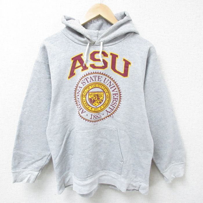 【50%OFF】M★古着 ヘインズ Hanes 長袖 スウェット パーカー メンズ 00年代 00s アリゾナ 州立大学 グレー 霜降り 25apr07 中古 スエット トレーナー トップス