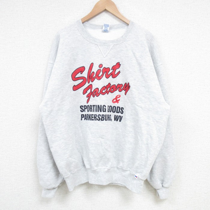 【50%OFF】XL★古着 ラッセル 長袖 スウェット メンズ 00年代 00s Shirt Factory クルーネック 薄グレー 霜降り 【spe】 25apr08 中古 スエット トレーナー トップス
