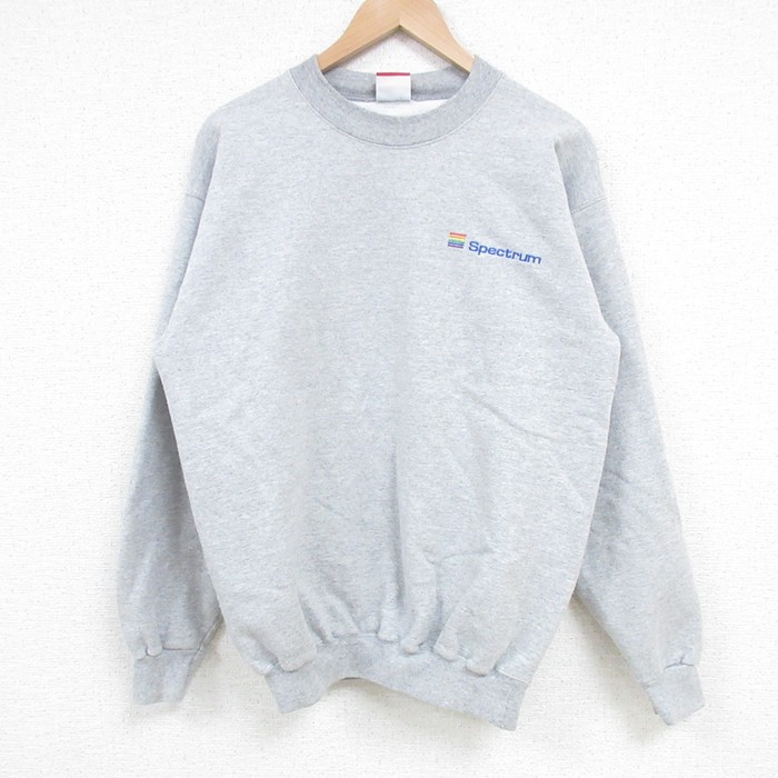 M★古着 チャンピオン Champion 長袖 スウェット メンズ Spectrum クルーネック グレー 霜降り 25apr08 中古 スエット トレーナー トップス