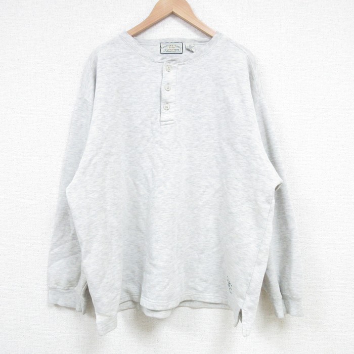 【50%OFF】XL★古着 アメリカンイーグル American Eagle 長袖 スウェット メンズ 00年代 00s ワンポイントロゴ ヘンリーネック 薄グレー 霜降り 【spe】 25apr08 中古 スエット トレーナー トップス