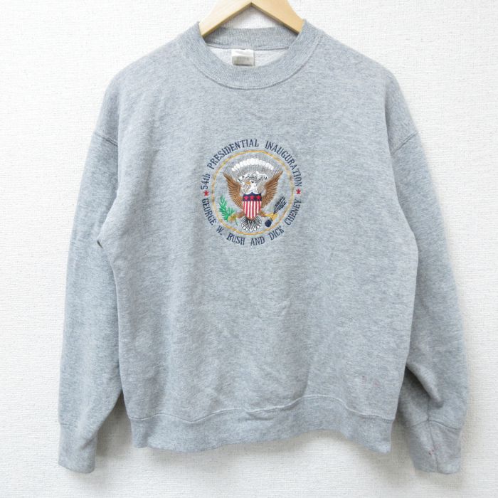 フルーツオブザルーム 00s 長袖スウェット 白頭鷲刺繍 グレー L | 古着