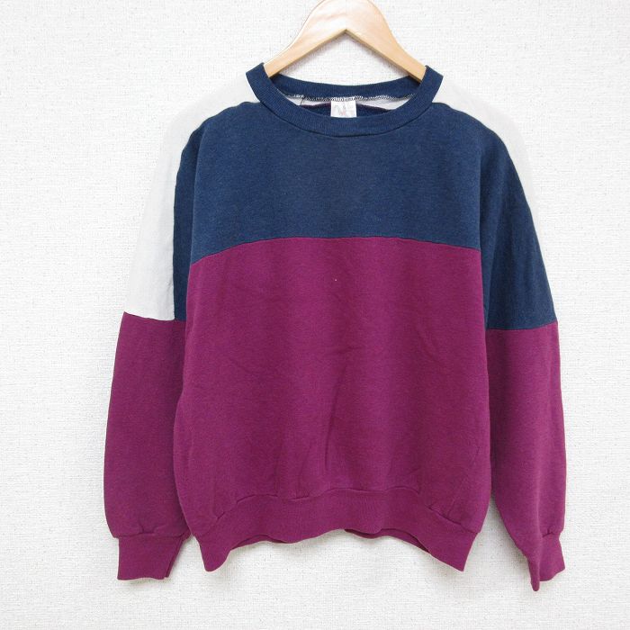 90s 長袖スウェット 霜降り ピンク L | 古着