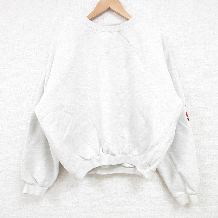 XL★古着 マルボロ 長袖 スウェット メンズ 00年代 00s ワンポイントロゴ クルーネック 薄グレー 霜降り 【spe】 25apr09 中古 スエット トレーナー トップス