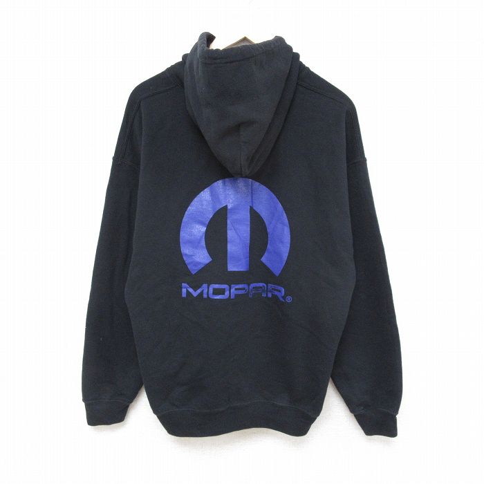 L★古着 長袖 スウェット パーカー メンズ Mopar 黒 ブラック 25apr09 中古 スエット トレーナー トップス