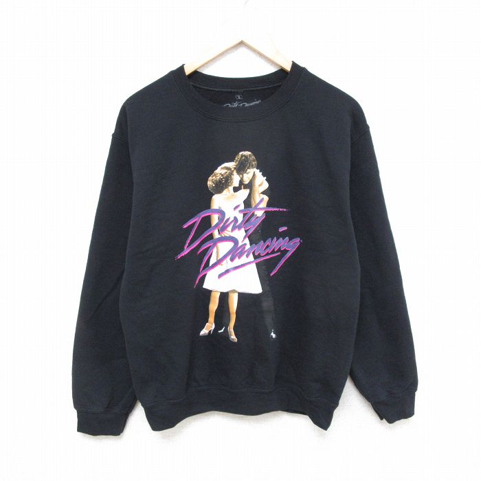 M★古着 長袖 スウェット メンズ 00年代 00s 映画 ダーティダンシング クルーネック 黒 ブラック 【spe】 25apr09 中古 スエット トレーナー トップス