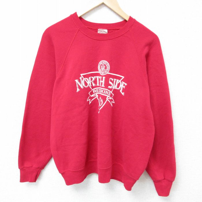 【20%OFF】L★古着 リー Lee 長袖 スウェット メンズ 80年代 80s レッドスキンズ ラグラン クルーネック USA製 赤 レッド 25apr10 中古 スエット トレーナー トップス