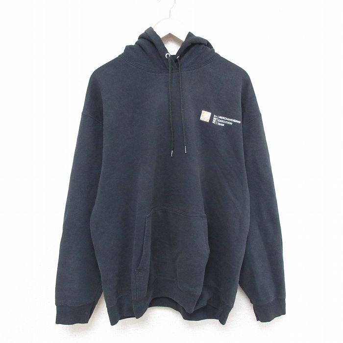 XL★古着 長袖 スウェット パーカー メンズ TEAM 黒 ブラック 25apr12 中古 スエット トレーナー トップス