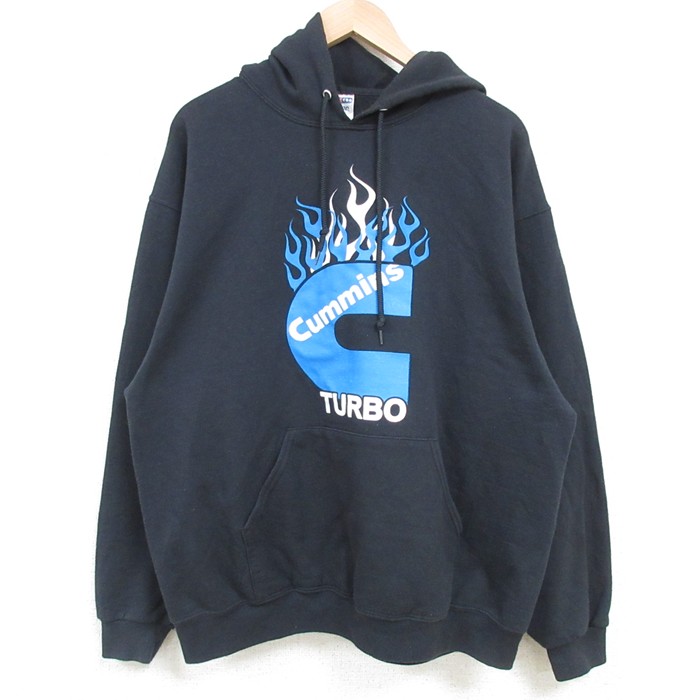 XL★古着 ジャージーズ 長袖 スウェット パーカー メンズ 00年代 00s TURBO 黒 ブラック 25apr11 中古 スエット トレーナー トップス