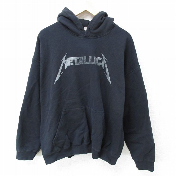 【50%OFF】XL★古着 長袖 ロック バンド スウェット パーカー メンズ 00年代 00s メタリカ 黒 ブラック 【spe】 25apr11 中古 スエット トレーナー トップス