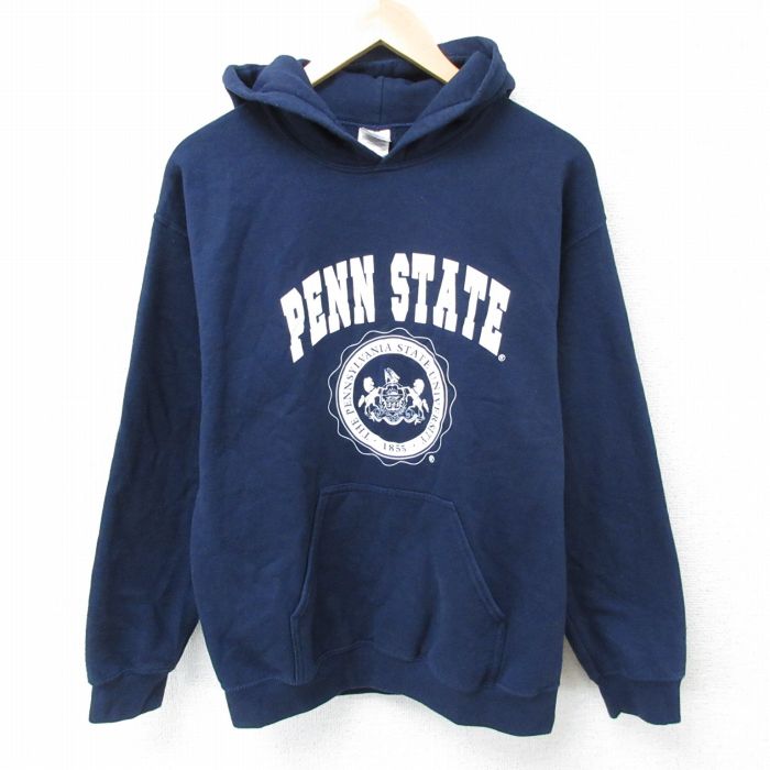M★古着 長袖 スウェット パーカー メンズ 00年代 00s ペンシルベニア カレッジ 紺 ネイビー 25apr11 中古 スエット トレーナー トップス