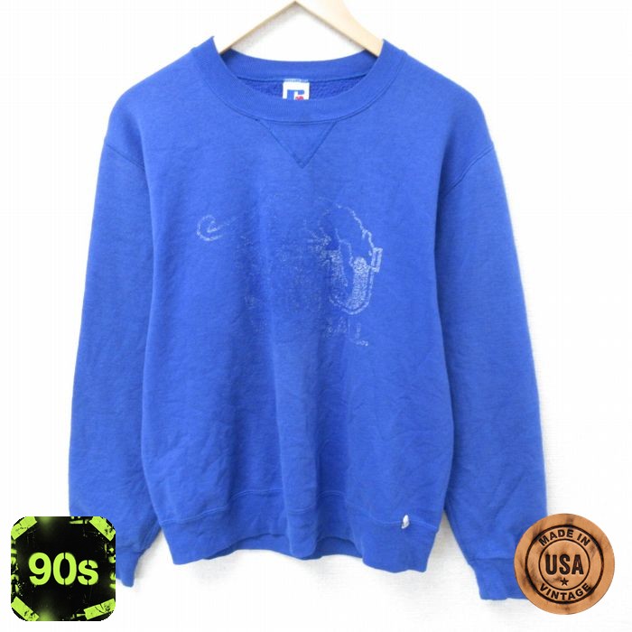 ラッセル 90s 長袖スウェット バレーボール ブルー M | 古着