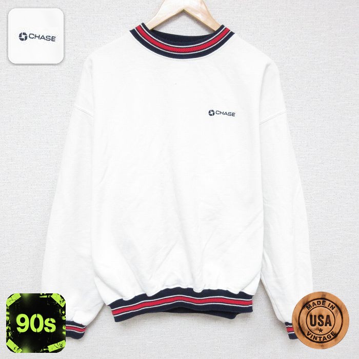 90s 長袖スウェット CHASE ホワイト XL | 古着