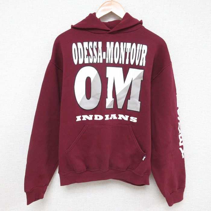 【50%OFF】L★古着 ラッセル 長袖 スウェット パーカー メンズ 00年代 00s OM エンジ 25apr14 中古 スエット トレーナー トップス