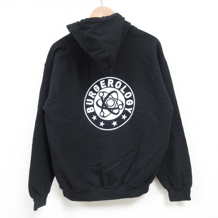 M★古着 長袖 スウェット パーカー メンズ Burgerology Long 黒 ブラック 25apr14 中古 スエット トレーナー トップス