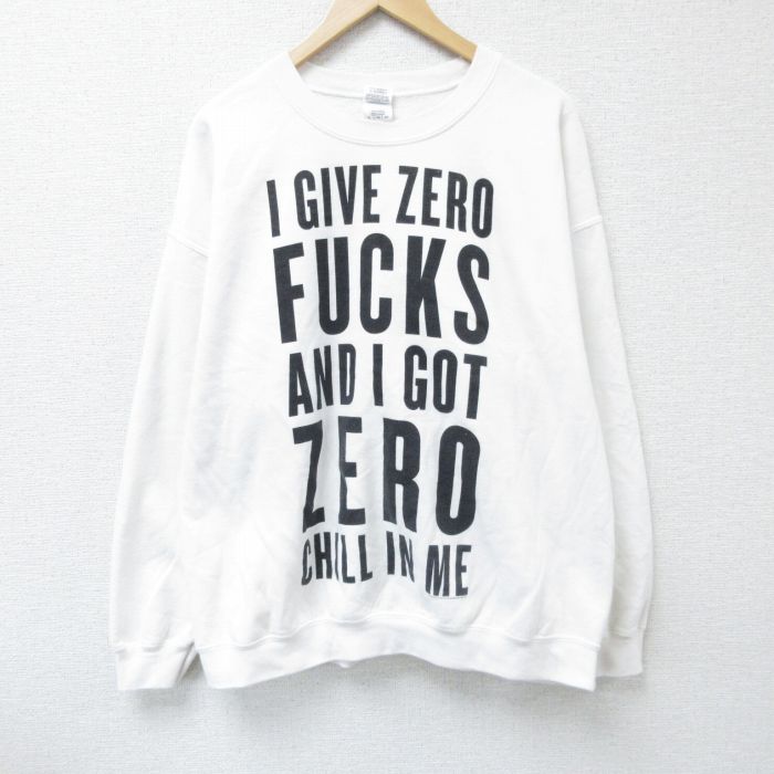 XL★古着 長袖 ロック バンド スウェット メンズ アリアナグランデ クルーネック 白 ホワイト 25apr15 中古 スエット トレーナー トップス