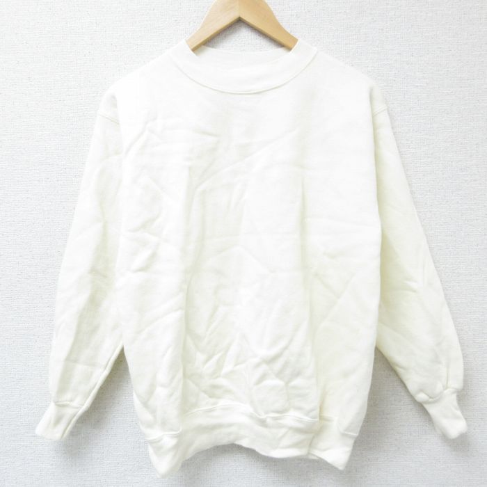 S★古着 スターター STARTER 長袖 スウェット メンズ 80年代 80s 無地 クルーネック USA製 薄ベージュ カーキ 【spe】 25apr15 中古 スエット トレーナー トップス