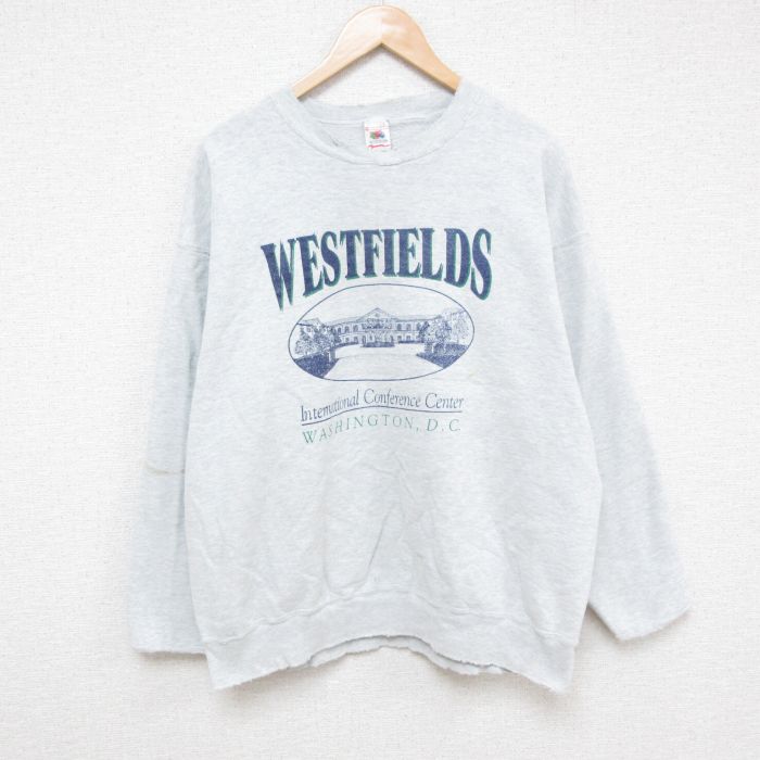 【50%OFF】フルーツオブザルーム 90s 長袖スウェット ワシントン グレー XL | 古着