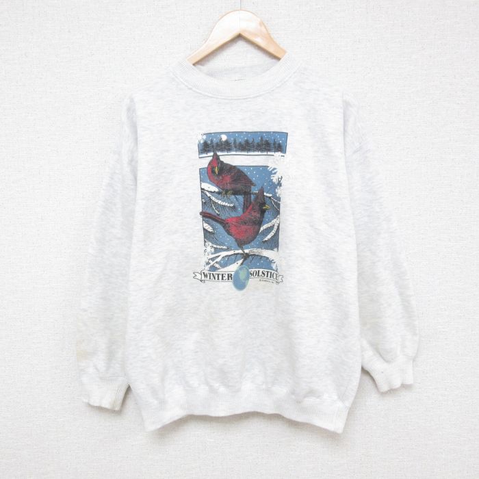 00s 長袖スウェット 鳥 グレー L | 古着