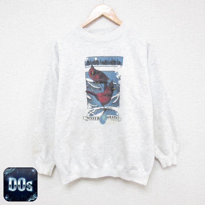 00s 長袖スウェット 鳥 グレー L | 古着