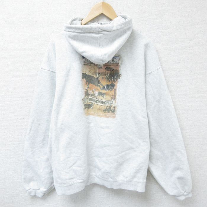 【50%OFF】XL★古着 フルーツオブザルーム 長袖 ハーフジップ スウェット パーカー メンズ 00年代 00s 牧場 薄グレー 霜降り 25apr16 中古 スエット トレーナー トップス