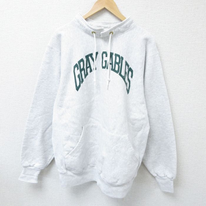 XL★古着 ケルスポーツ 長袖 スウェット メンズ 90年代 90s GRAY GABLES 大きいサイズ モックネック ハイネック USA製 薄グレー 霜降り 25apr16 中古 スエット トレーナー トップス