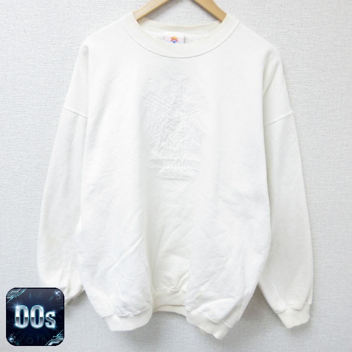 00s 長袖スウェット ソルトレイクオリンピック刺繍 ホワイト XL | 古着
