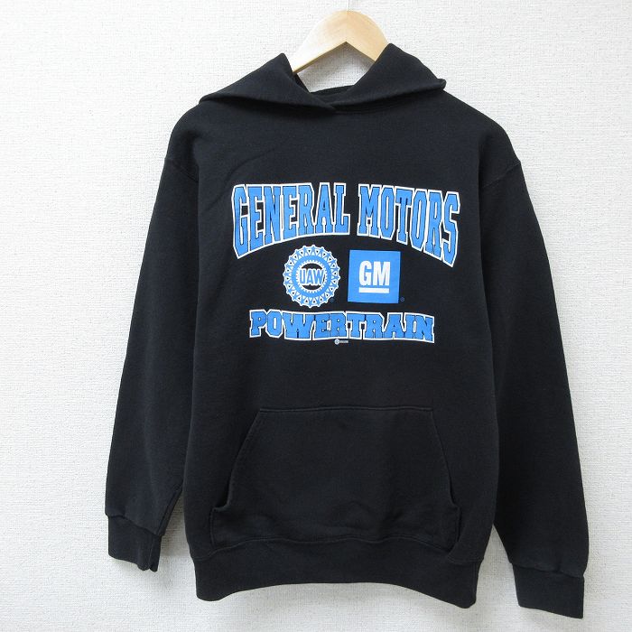 M★古着 長袖 スウェット パーカー メンズ 00年代 00s ゼネラルモーターズ クルーネック USA製 黒 ブラック 25apr17 中古 スエット トレーナー トップス