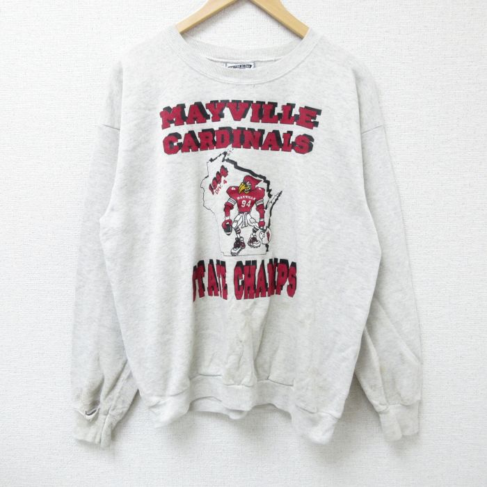 リー 90s 長袖スウェット MAYVILLE CARDINALS グレー L | 古着