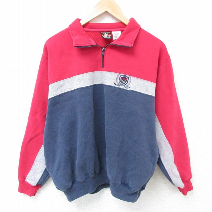 90s ハーフジップスウェット USAオリンピック マルチカラー L | 古着