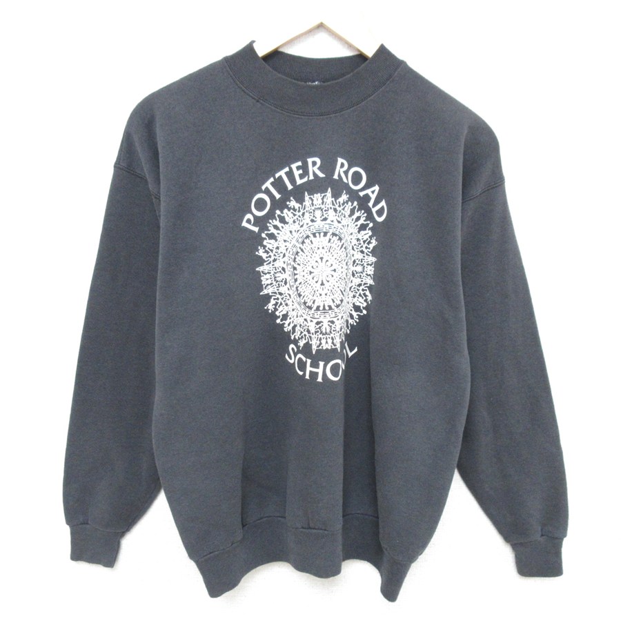 【50%OFF】M★古着 ヘインズ Hanes 長袖 スウェット メンズ 00年代 00s スクール クルーネック 濃グレー 25may12 中古 スエット トレーナー トップス