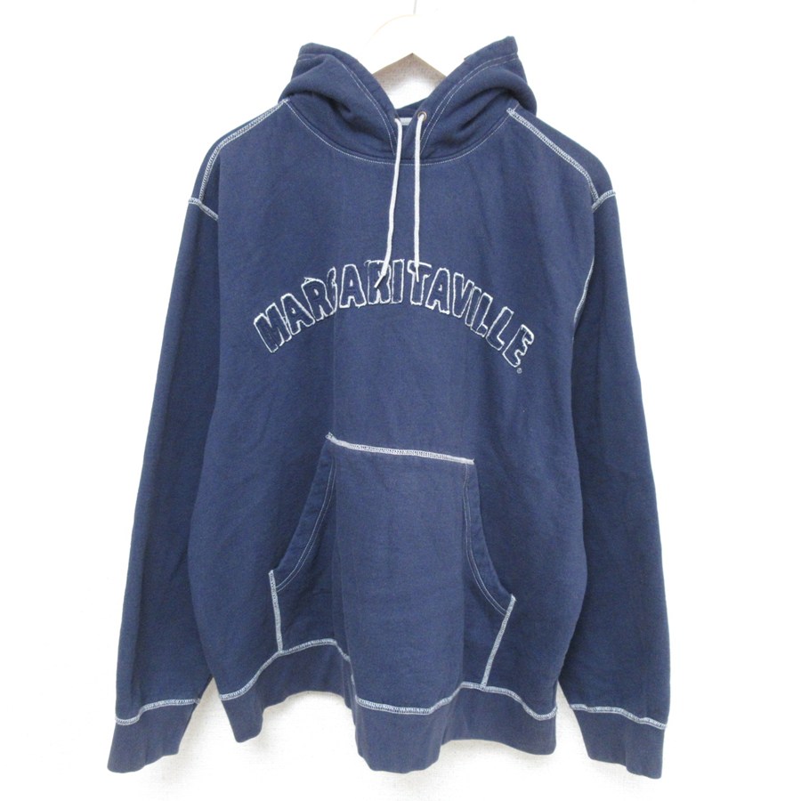 【50%OFF】XL★古着 長袖 スウェット パーカー メンズ ジミーバフェット 大きいサイズ 紺 ネイビー 25may12 中古 スエット トレーナー トップス