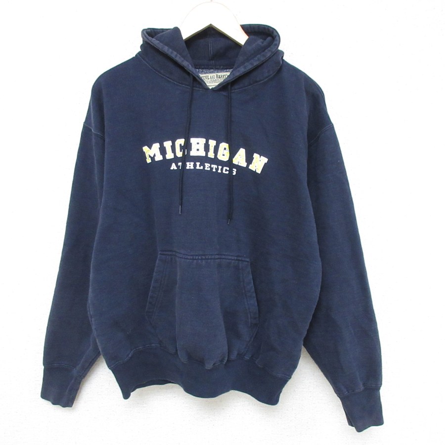 XL★古着 STEVE&BARRYS 長袖 スウェット パーカー メンズ ミシガン 紺 ネイビー 25may12 中古 スエット トレーナー トップス