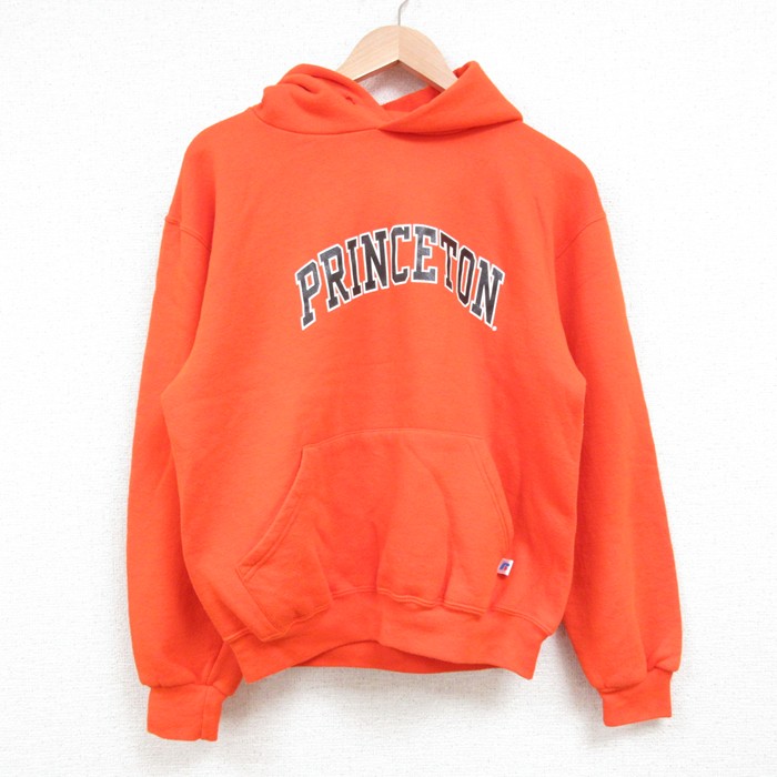【50%OFF】M★古着 ラッセル 長袖 スウェット パーカー メンズ 00年代 00s PRIN オレンジ 25may13 中古 スエット トレーナー トップス