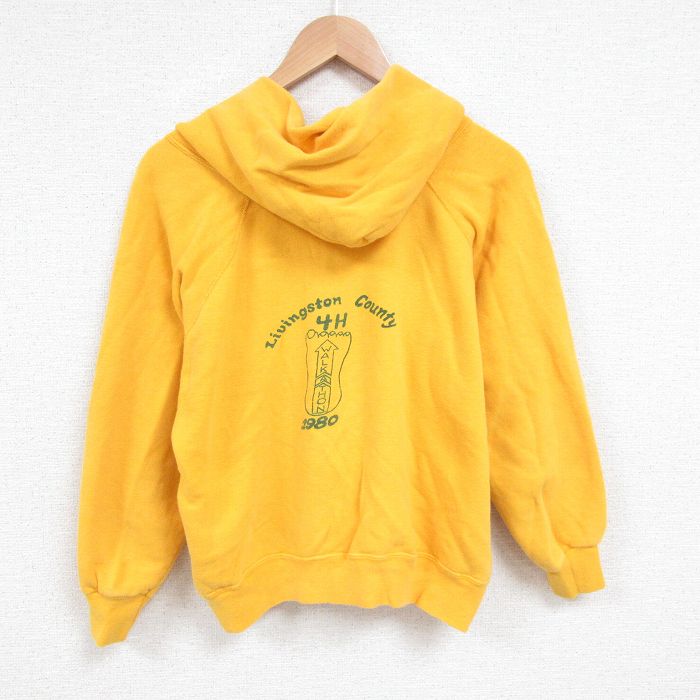 XL★古着 チャンピオン champion 長袖 ビンテージ スウェット メンズ 70年代 70s WALK ラグラン 黄 イエロー 【spe】 25may24 中古 スエット トレーナー トップス
