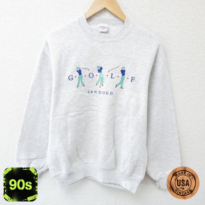 Crazy Shirts 90s 長袖スウェット ゴルフ刺繍 グレー M | 古着