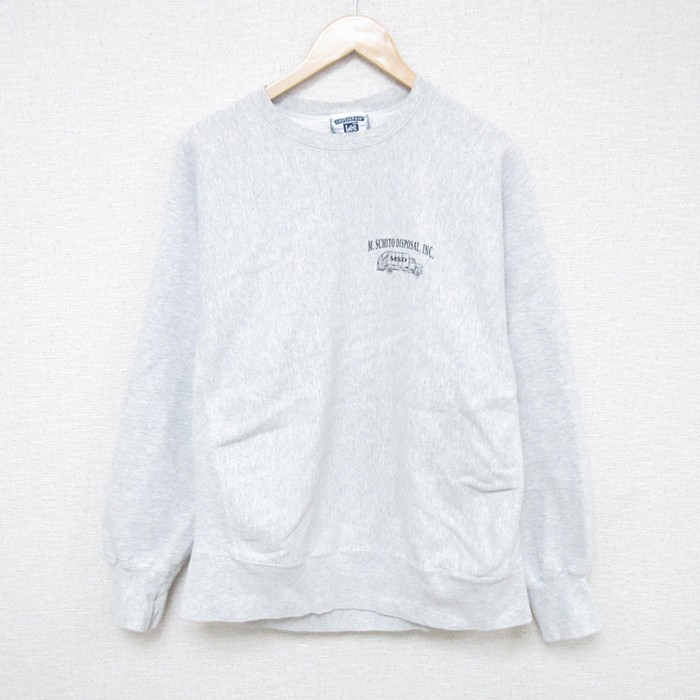 【50%OFF】L★古着 リー Lee 長袖 スウェット メンズ 00年代 00s MSD トラック クルーネック 薄グレー 霜降り 25may23 中古 スエット トレーナー トップス