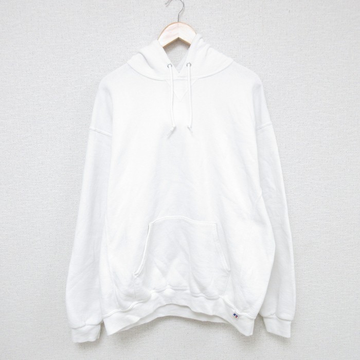 XL★古着 ラッセル 長袖 スウェット パーカー メンズ 00年代 00s 無地 白 ホワイト 25may23 中古 スエット トレーナー トップス