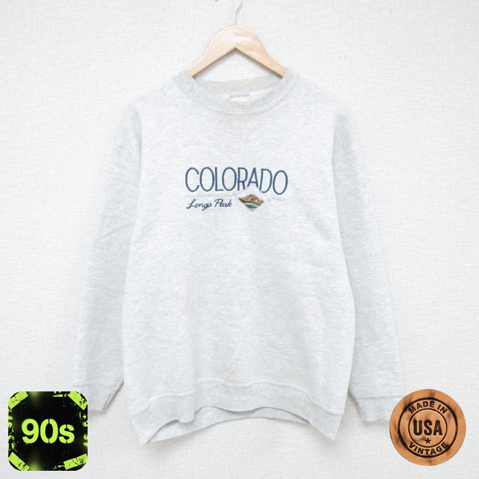 オニータ 90s 長袖スウェット コロラド刺繍 グレー M | 古着